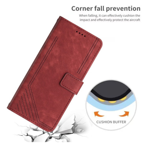 Чохол-книжка Skin Feel Stripe Pattern для OPPO Reno 8 5G - червоний