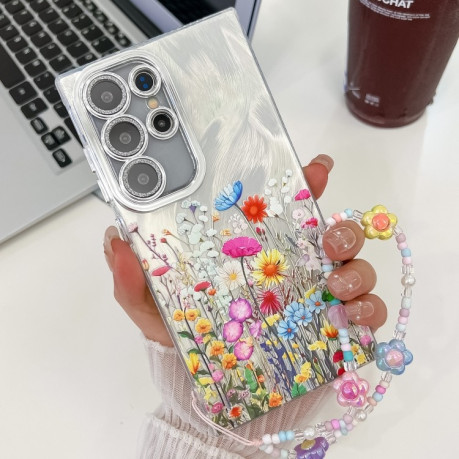 Чехол Electroplating Laser Flower Texture для Samsung Galaxy S25 Ultra 5G - Flowers