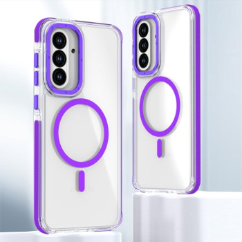 Чехол Dual-color MagSafe TPU Hybrid для Samsung Galaxy A56 5G - фиолетовый