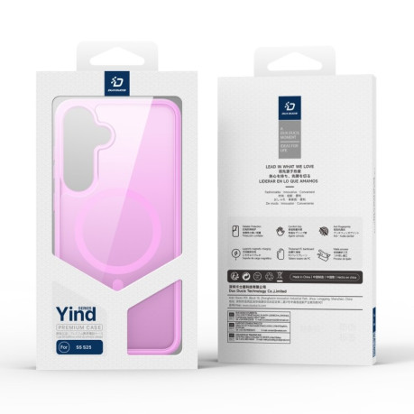 Чохол DUX DUCIS Yind Series MagSafe TPU Hybrid PC  для Samsung Galaxy S25 5G - рожевий