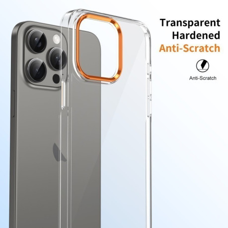 Протиударний чохол Ice Feel HD Transparent PC Full Coverage для iPhone 16 Pro Max - помаранчевий