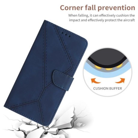 Чехол-книжка Stitching Embossed Leather для Motorola Edge 60 - синий
