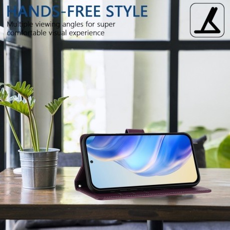 Чохол-книжка Embossing Stripe RFID для Realme 13+ 5G/13 Pro 5G/13 Pro+ - фіолетовий