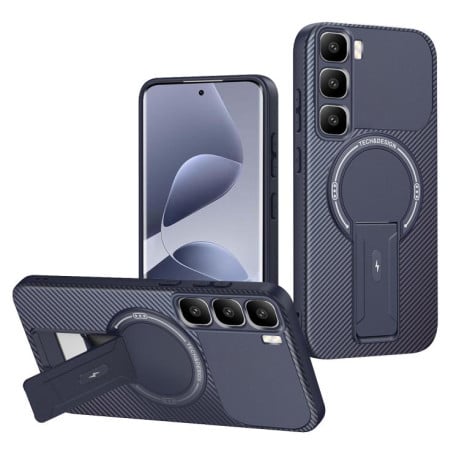 Противоударный чехол Carbon Fiber Texture (MagSafe) на Infinix Hot 60 Pro+ 4G - синий