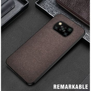 Чохол протиударний Cloth Texture на Xiaomi Poco X3 / Poco X3 Pro - коричневий
