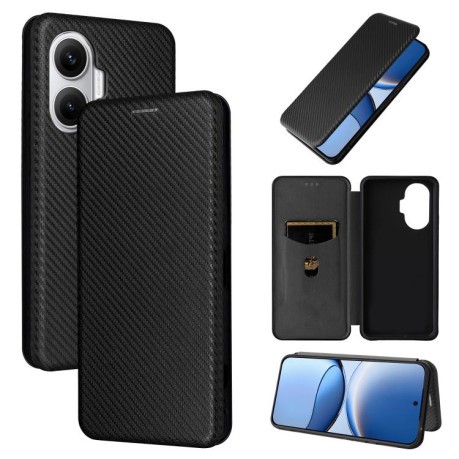 Чехол-книжка Carbon Fiber Texture на Xiaomi Poco F7 5G - чорний