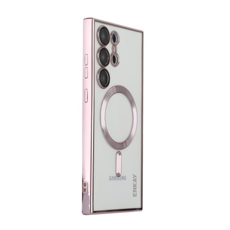 Противоударный чехол ENKAY Electroplated MagSafe для Samsung Galaxy S23 Ultra 5G - розовый