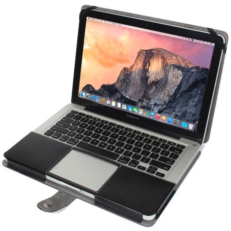 Черный Кожаный Чехол Книжка для MacBook Pro 15.4
