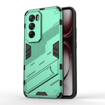 Противоударный чехол Punk Armor с подставкой на OPPO Reno 12 Pro Global - зеленый