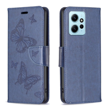 Чохол-книжка Butterflies Pattern для Xiaomi Redmi Note 12 4G - синій