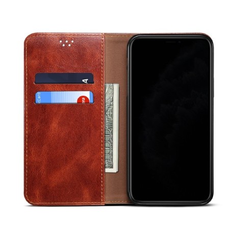 Чехол-книжка Simple Wax Crazy Horse для Samsung Galaxy A32 5G- коричневый