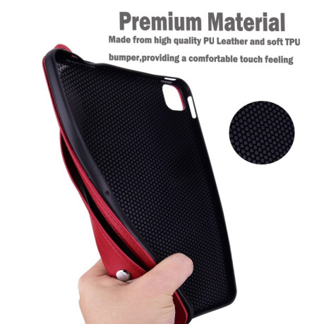 Противоударный чехол Wristband Leather Back для Xiaomi Pad 7 / 7 Pro - красный