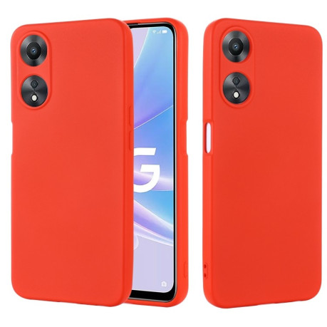 Силиконовый чехол Solid Color Liquid Silicone на OPPO A58 / A58x / A78 - красный