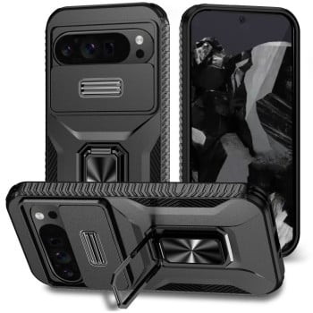 Чохол із шторкою на камеру Sliding Camshield та підставкою на Google Pixel 9 Pro XL - чорний