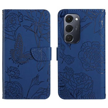 Чехол-книжка Skin Feel Butterfly Embossed на Tecno Spark 40 Pro+ 4G — синий