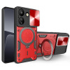 Чохол протиударний CD Texture Sliding Camshield Magnetic Holder на Xiaomi Redmi 13C/Poco C65 4G - червоний