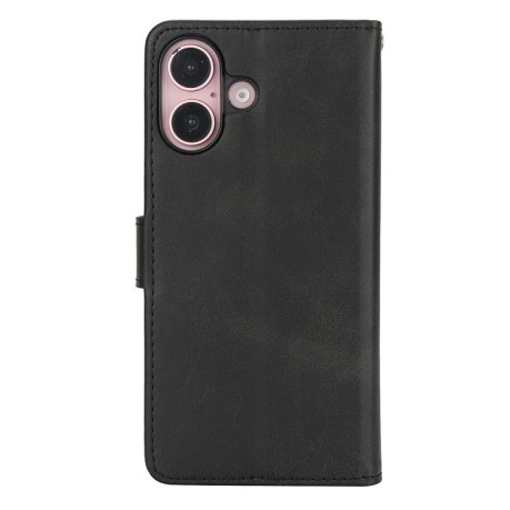 Чехол-книжка Calf Texture 2 in 1 Detachable Magnetic на iPhone 16 - черный