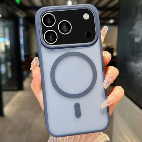 Противоударный чехол Transparent TPU Hybrid PC Magsafe для iPhone 17 Pro Max - синий