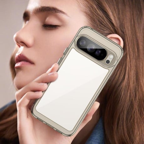 Чохол Colorful Acrylic Series з кольоровим бампером на Google Pixel 10 Pro XL - прозоро-сірий