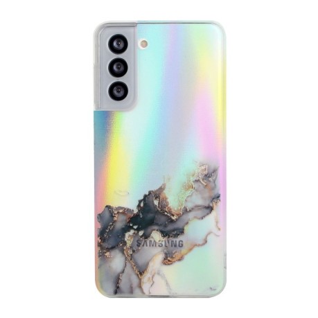 Противоударный чехол Laser Marble Pattern для Samsung Galaxy S22 5G - черный