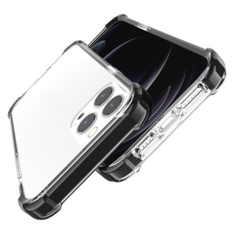 Ударозащитный чехол Four-corner на iPhone 13 Pro - черно-прозрачный