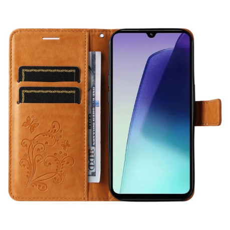 Чохол-книжка Embossed Butterfly для Xiaomi Redmi 14C 4G/Poco C75/Redmi A4 5G - жовтий