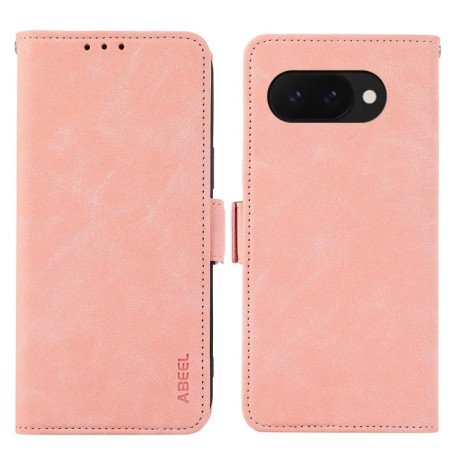 Чехол-книжка ABEEL Color Block Magnetic RFID Leather на Google Pixel 9a - розовый