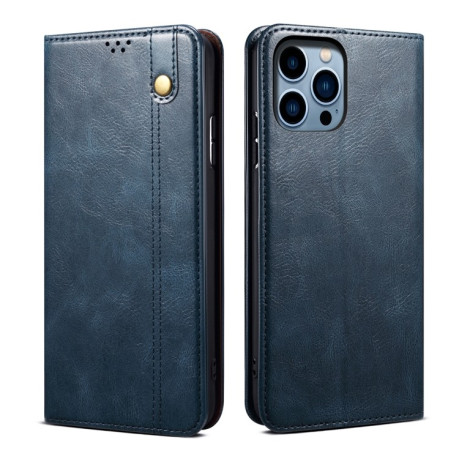 Чехол-книжка Simple Wax Crazy Horse для iPhone 16 Pro Max - синий