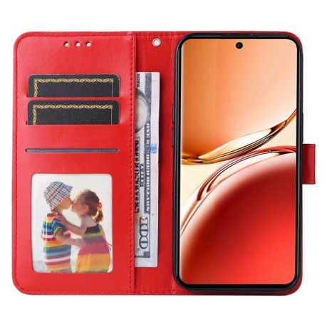 Чехол-книжка Embossed Sunflower для OPPO Reno12 F/12 FS- красный