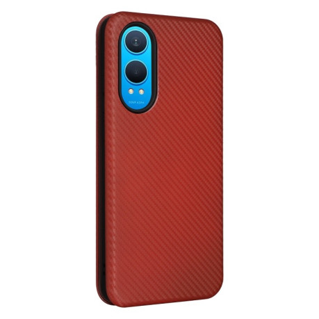 Чохол-книжка Carbon Fiber Texture на OnePlus Nord CE4 Lite - коричневий