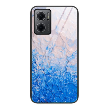 Противоударный стеклянный чехол Marble Pattern Glass на Xiaomi Redmi Note 11E/Redme 10 5G - Ocean Waves