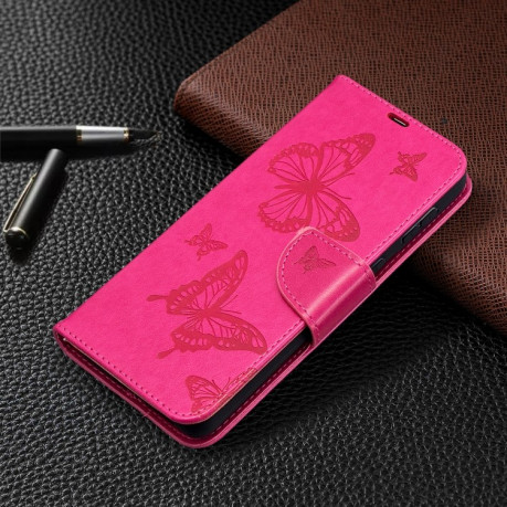 Чохол-книжка Butterflies Pattern Samsung Galaxy S21 Plus - пурпурно-червоний