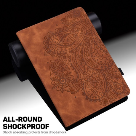 Чохол-книжка Embossed Tiger Pattern Leather для Xiaomi Redmi Pad SE 8.7 - коричневий