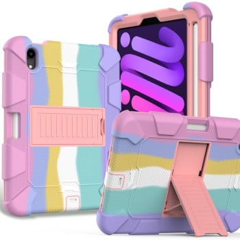 Противоударный чехол Two-Color Robot для iPad mini 7/ mini 6 - Colorful Rose Gold