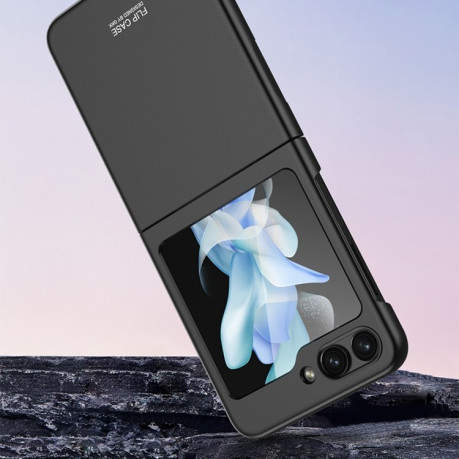 Противоударный чехол GKK Ultra-thin with Ring Holder для Samsung Galaxy Flip 5 GKK Ultra-thin Full Coverage Phone Case(Black) - черный