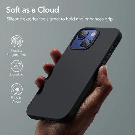 Силиконовый чехол ESR Cloud Soft with Magsafe для iPhone 14/13 - Black