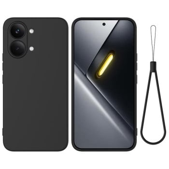Силиконовый чехол Solid Color Liquid Silicone на Xiaomi Poco X8 Pro Max / Turbo 5 Max — чёрный