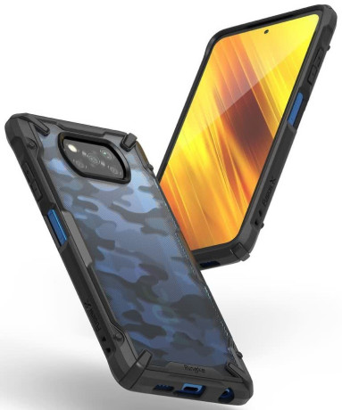 Оригинальный чехол Ringke Fusion X Design durable на Xiaomi Poco X3 / Poco X3 Pro - Camo Black