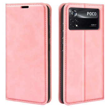 Чехол-книжка Retro Skin Feel Business Magnetic на Xiaomi Poco X4 Pro 5G - розовый