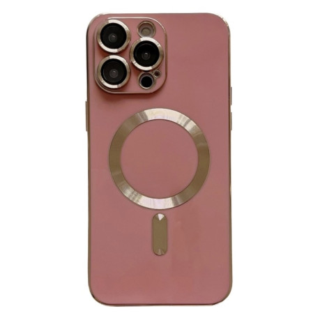 Противоударный чехол Magsafe Plating TPU для iPhone 15 Pro Max - пурпурно-красный