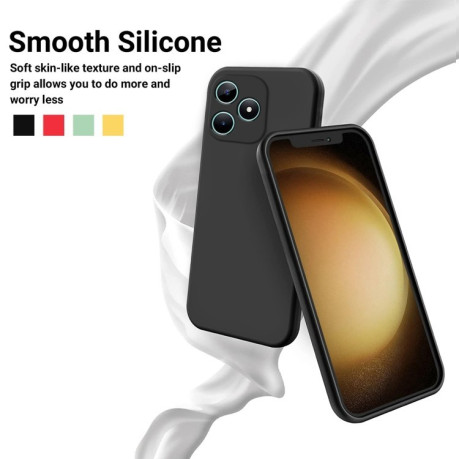 Силиконовый чехол Solid Color Liquid Silicone на Realme Note 50 - черный