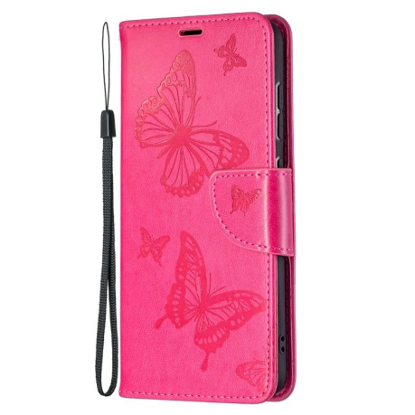Чохол-книжка Butterflies Pattern Samsung Galaxy S21 FE - пурпурно-червоний