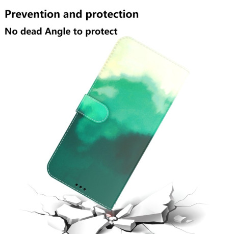 Чехол-книжка Watercolor Pattern для Samsung Galaxy M53 5G - Cyan Green