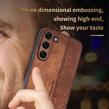 Противоударный чехол AZNS 3D Skin Feel для Samsung Galaxy S23 5G - коричневый