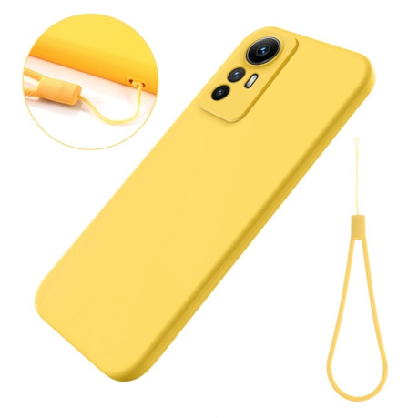 Силиконовый чехол Solid Color Liquid Silicone для Xiaomi Redmi Note 12S 4G - желтый