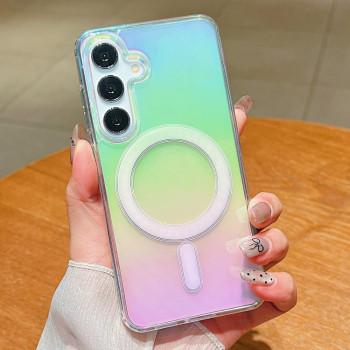 Чохол Gradient Color MagSafe Airbag для Samsung Galaxy S25+ 5G - Rainbow