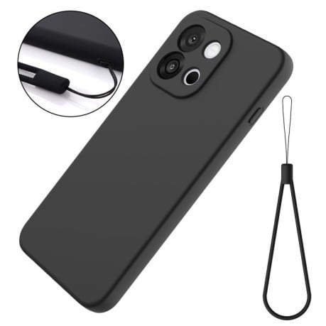 Силіконовий чохол Solid Color Liquid Silicone на OnePlus 13T/13s - чорний