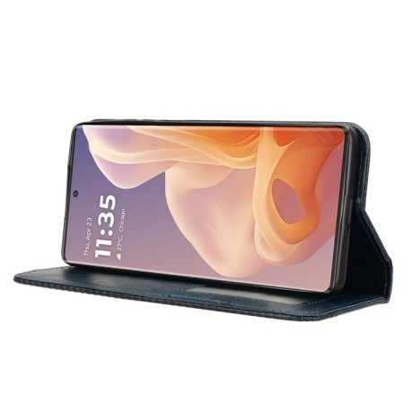 Чехол-книжка Magnetic Buckle Retro Crazy Horse Texture на Motorola Moto G85 5G / S50 Neo 5G - синий