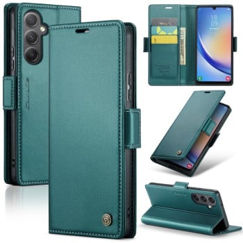 Чехол-книжка CaseMe 023 Butterfly Buckle Litchi Texture RFID Anti-theft Leather для Samsung Galaxy A34 5G - голубой