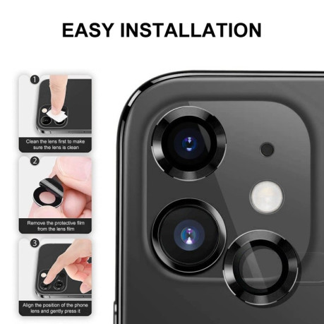 Комплект захисного скла на камеру ENKAY Aluminium для iPhone 13/13 mini - сині